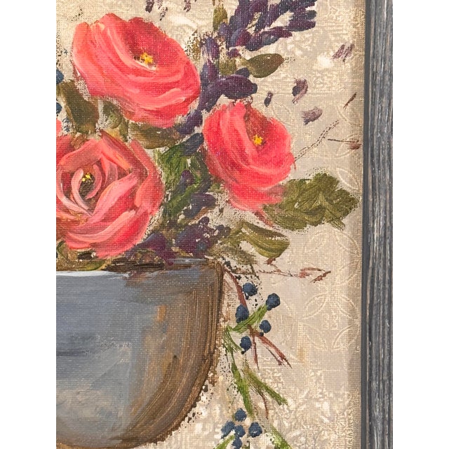 Impressionist Floral Bouquet Still Life "Vintage Garden" For Sale - Image 4 of 7