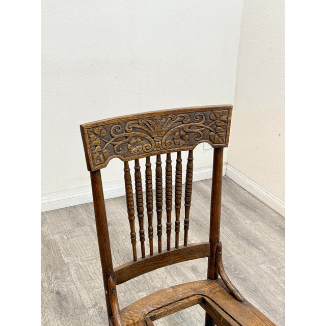 Set of Six Oak Dining Chairs For Sale In Los Angeles - Image 6 of 10