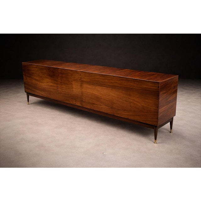 1950s Giuseppe Scapinelli Rosewood Credenza With Brass Sabots, Brazil, 1950s For Sale - Image 5 of 15