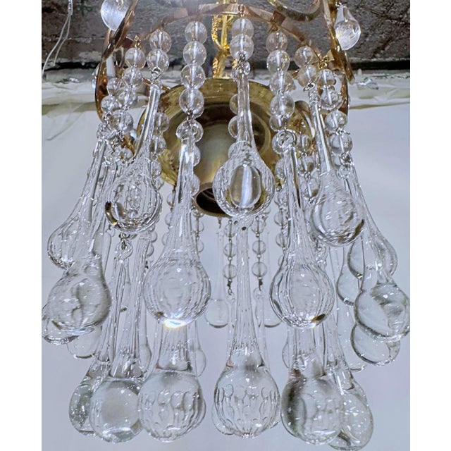 Mid 20th Century Gold Frame Layered Chandelier For Sale - Image 4 of 7