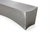 This is the Sculptural l Modern Rectangular Bench, featuring a dramatic brushed stainless steel finish and concave edge