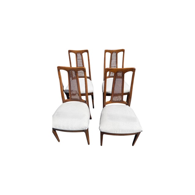 Mid 20th Century The Halle Bros Mid Century Modern Walnut Cane Back Dining Room Set 8 Chairs For Sale - Image 13 of 18