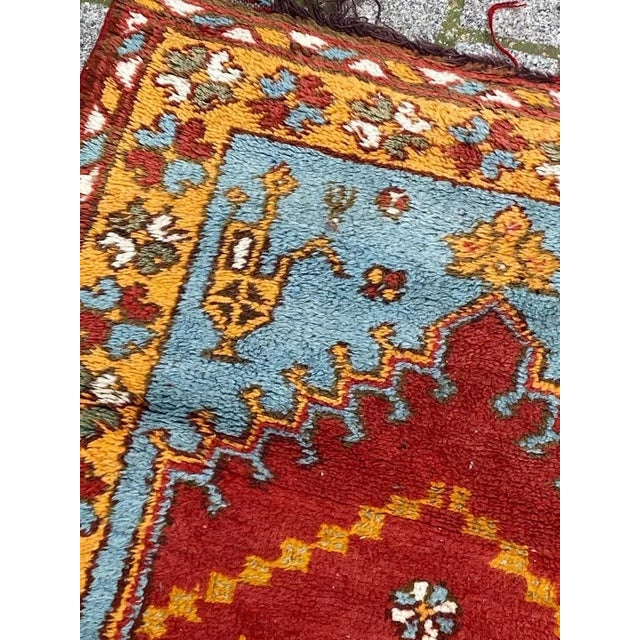 Blue Small Mid-Century Turkish Ushak Rug For Sale - Image 8 of 14
