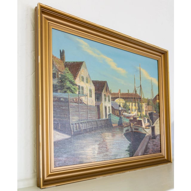 Christianshavn Port in Copenhagen Oil Painting by Frederik Wilhelm Svendsen For Sale - Image 9 of 11