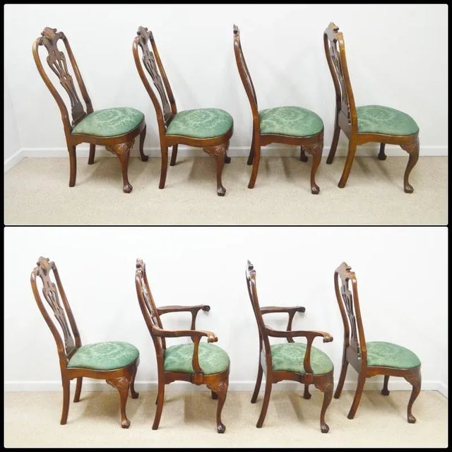 Set of 8 Dining Chairs by Henredon. Store item #236. They features solid wood construction and consist of two armchairs...