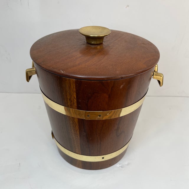 Mid-Century Modern Vermillion Walnut Ice Bucket For Sale - Image 13 of 13