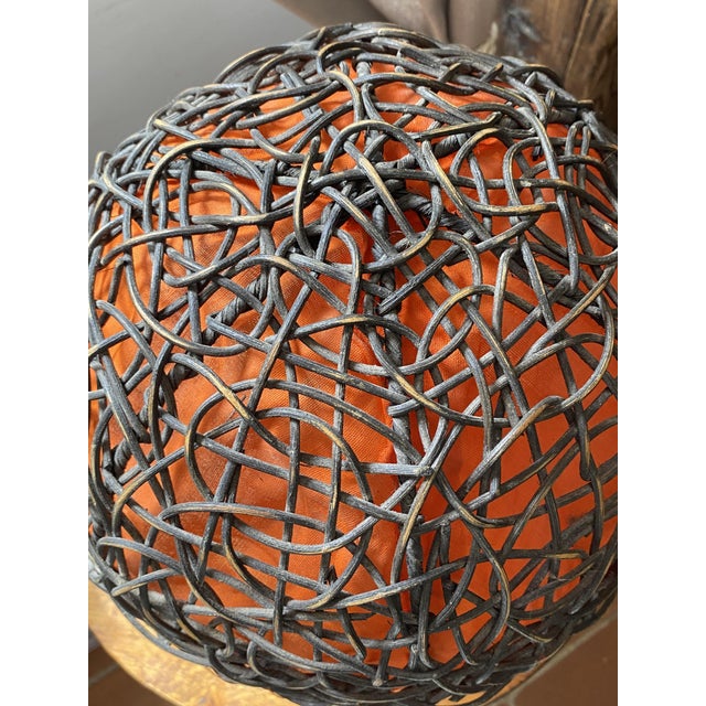 1970s Large Mushroom Lamp in Woven Rattan, 1970 For Sale - Image 5 of 18