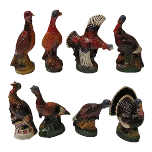 Large mid 20th Century Wild Turkey Decanters- Set of 8