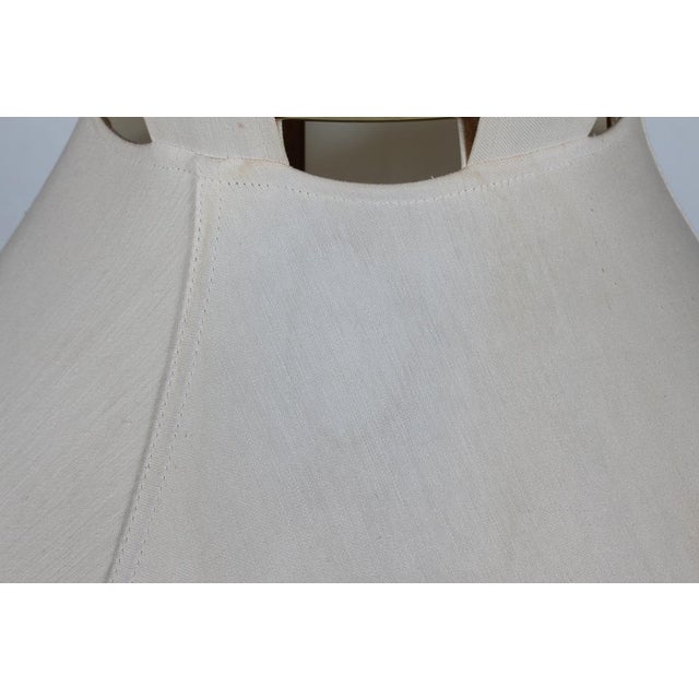 Metal Scandinavian Modern Anna Floor Lamp with Brass Stem with Canvas Shade by Anna Ehrner for Atelje Lyktan, Sweden, 1970s For Sale - Image 7 of 14