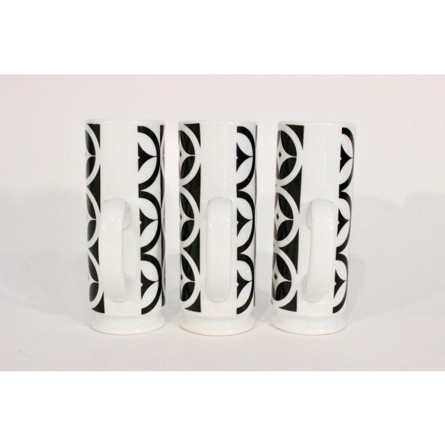 1960's Mod Black and White Cappuccino Mugs For Sale - Image 10 of 13