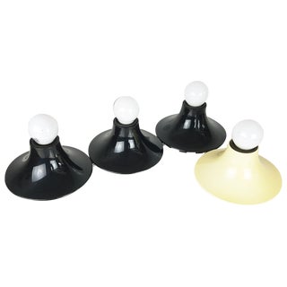 Black & Ivory Plastic Teti Wall or Ceiling Lamp by Vico Magistretti for Artemide, 1960s For Sale