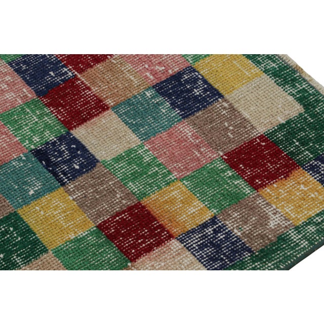 1960s Vintage Zeki Müren Art Deco Rug With Geometric Patterns For Sale In New York - Image 6 of 7
