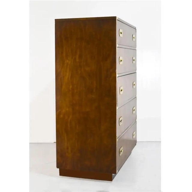 Mid Century Highboy Campaign Dresser by Dixie Furniture For Sale In Chicago - Image 6 of 12