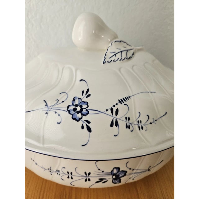 Mid-Century Modern Vintage MCM Villeroy & Boch Vieux Luxembourg Porcelain Oval Tureen & Lid Covered Server For Sale - Image 3 of 11