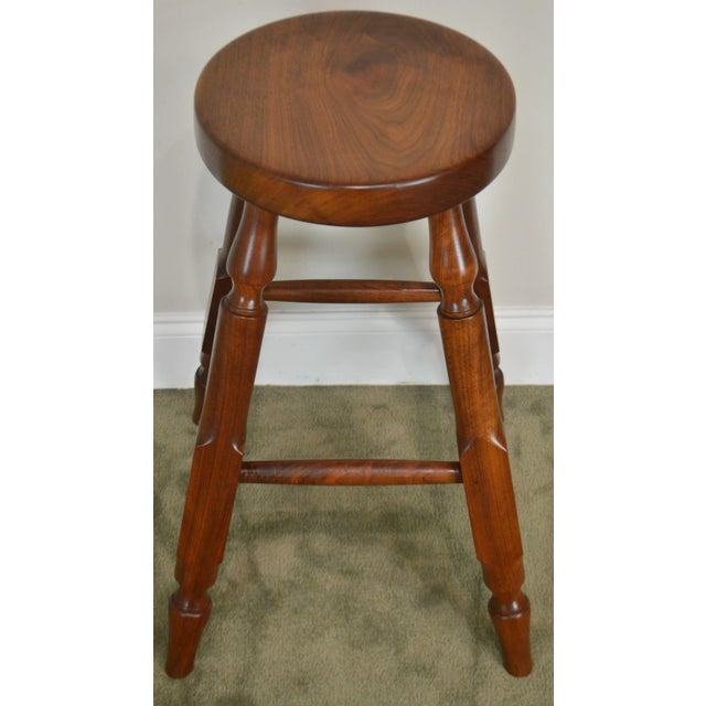Wood Wynnewood Woodworks Hand Crafted Solid Walnut Bar Stool For Sale - Image 7 of 12