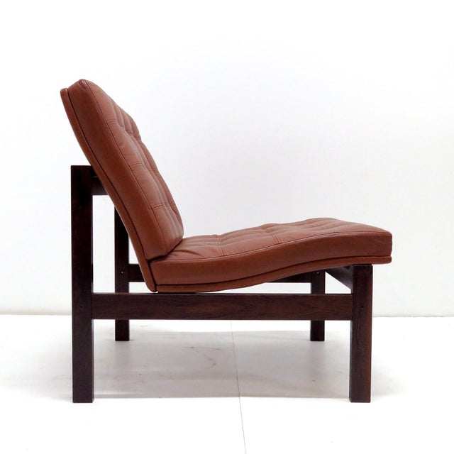 Brown Ole Gjerlov-Knudsen & Torben Lind ‘Moduline’ Leather Seating Set, 1962 For Sale - Image 8 of 10