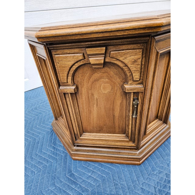 Octagon Side Table Storage Cabinet For Sale - Image 10 of 12