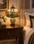 Vintage Tiffany-Style Floral Stained-Glass Table Lamp With Illuminated Base For Sale - Image 9 of 9