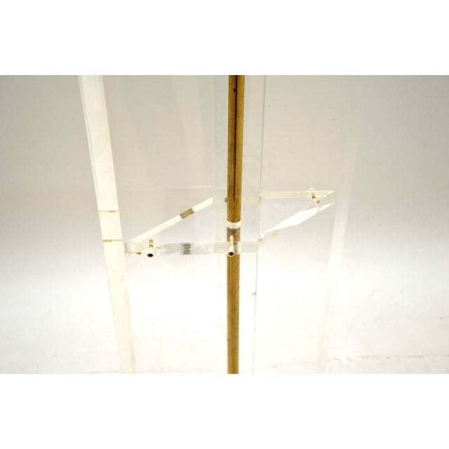 Vintage Italian Brass and Acrylic Glass Floor Lamp, 1970s For Sale - Image 6 of 8