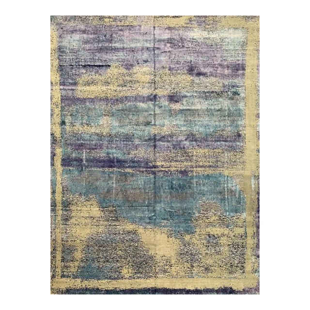 Handwoven Modern Abstract Area Rug 12x15 For Sale