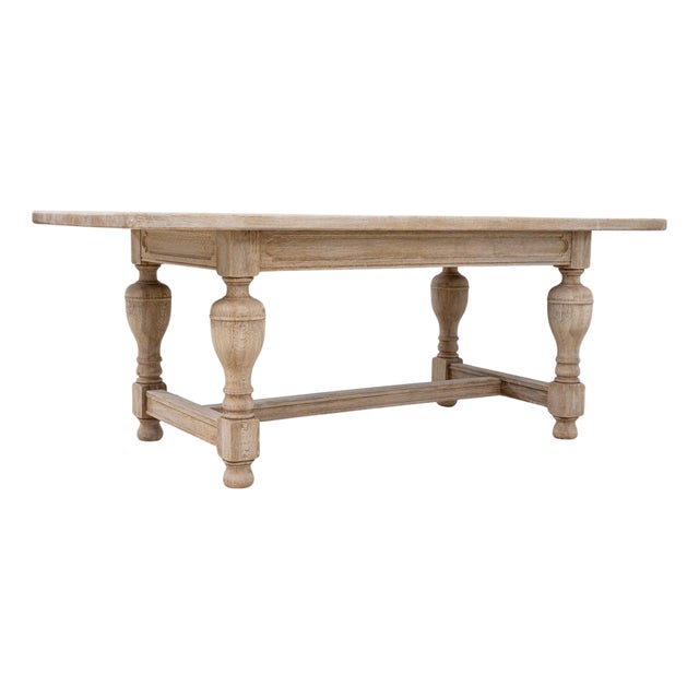 20th Century Belgian Oak Dining Table For Sale