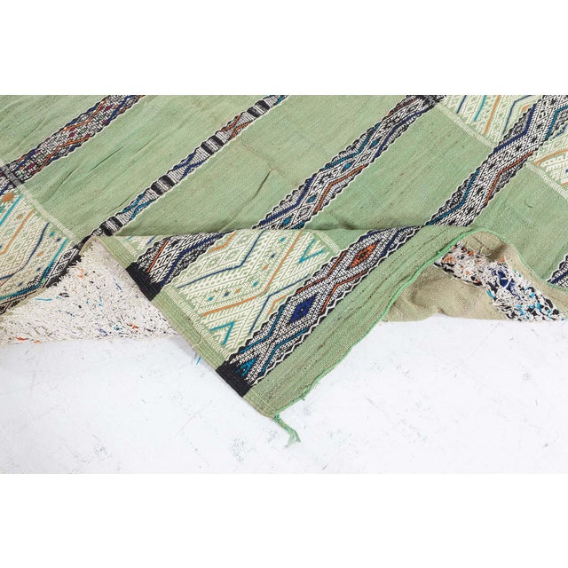 Doris Leslie Blau Vintage Moroccan Green Tribal Rug For Sale - Image 4 of 9