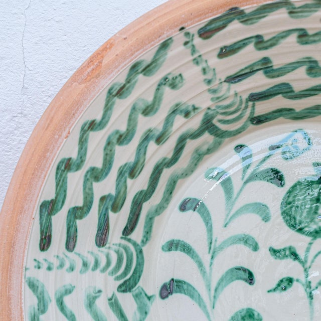Spanish Revival Hand-Painted Ceramic Lebrillo Wall Bowl with Pomegranate from Fajalauza, Granada, 2010s For Sale - Image 11 of 14