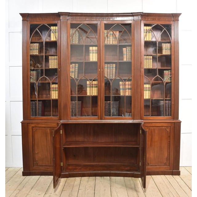 Brown Regency Mahogany Library Bookcase For Sale - Image 8 of 18