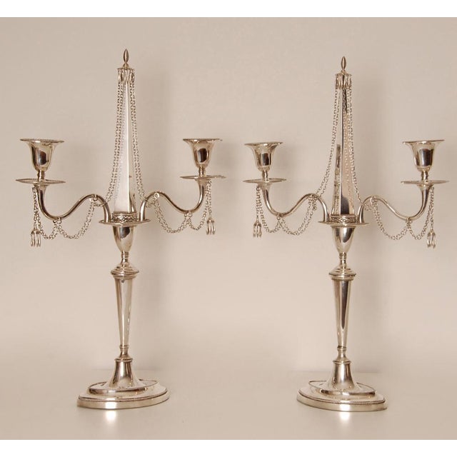 Antique Empire Sterling Silver Candleholders, 1853, Set of 2 For Sale - Image 15 of 16