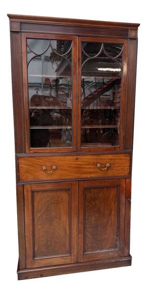 Antique Mahogany Bookcase with Secretaire