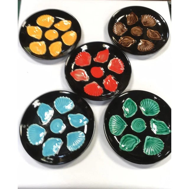 Mid-Century Modern C.1950 French Majolica Oyster Plate For Sale - Image 3 of 6