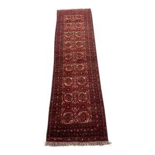 Hand-Knotted Kunduz Rug Runner - 2.8 X 9.2 Ft - Tribal Design For Sale