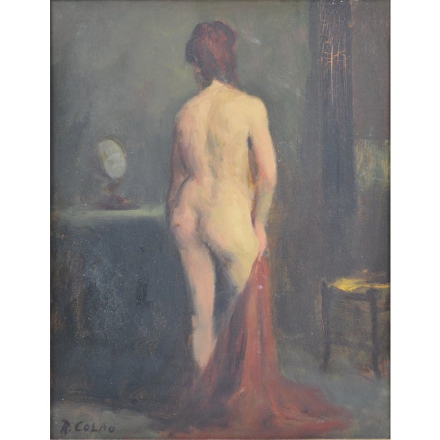 A very good American modern Impressionist tastefully executed nude painting. The work is well done and portrays an almost...