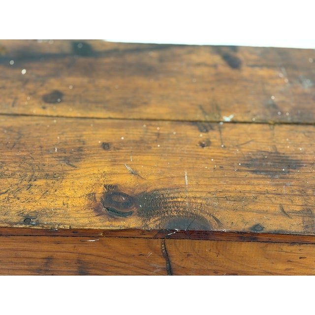 Early American Primitive Pine Lift-Top Storage Box | 19th Century Farmhouse Blanket or Document Box For Sale - Image 9 of 15