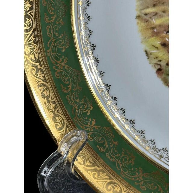 A magnificent pair of plates made of the finest limoges porcelain. In the central part we see scenes of pheasants playing,...