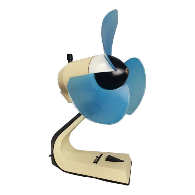 Mid-Century Blue Plastic Table Fan, Soviet Union, 1969 For Sale