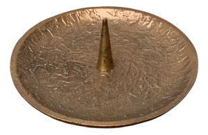 Vintage Metal Brutalist Candleholder