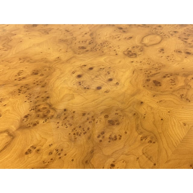 1970s American Modern Round Burl Wood Center Occasional Table For Sale - Image 13 of 16