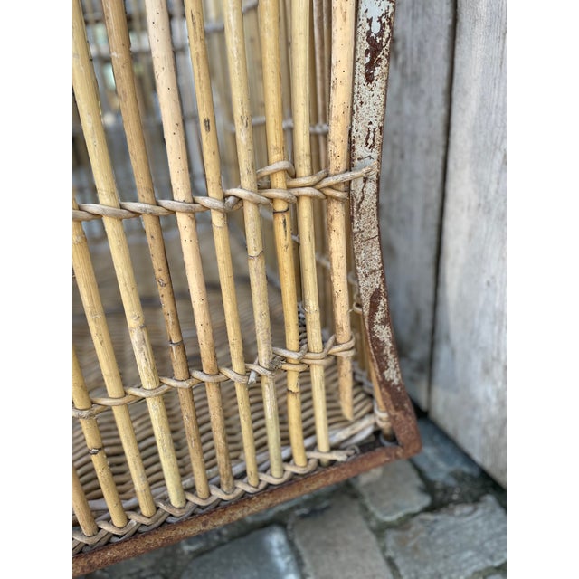 Antique Bamboo and Iron Cart, 1950s For Sale - Image 6 of 16