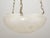 Traditional Mid 20th Century Restored Frosted Etched Glass Bowl Brass Chain Pendant Light For Sale - Image 3 of 12