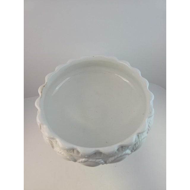 Mid 20th Century Italian Blanc De Chine Pedestal Planter / Fruit Bowl For Sale - Image 11 of 12