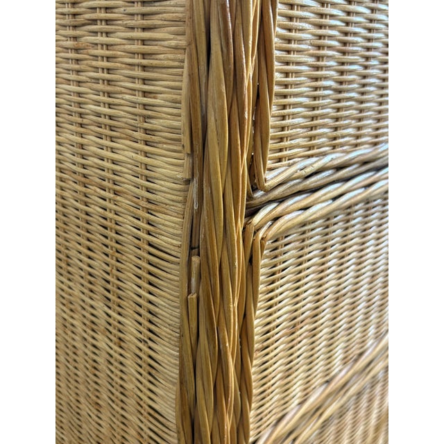 Vintage Boho Chic Pencil Reed Rattan Six Drawer Dresser For Sale - Image 11 of 12