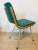 Metal, Wood & Turquoise Eco-Leather Dining Chair, 1960s For Sale - Image 6 of 10