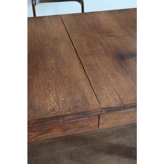 French Art Deco Dining Table in Oak with Turned Bobbin Legs, 1930s For Sale - Image 11 of 13