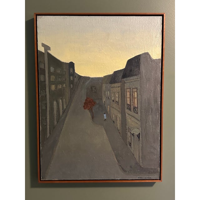 Rare original oil on canvas painting by Chilean feminist visual artist and writer Juana Lecaros (1920–1993). Signed in...