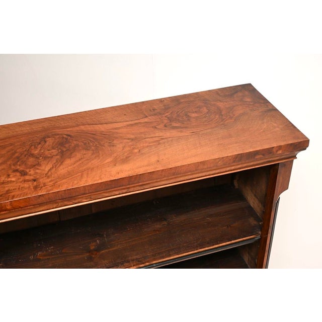 Late 19th Century Antique Victorian Walnut Open Bookcase, 1870s For Sale - Image 5 of 11