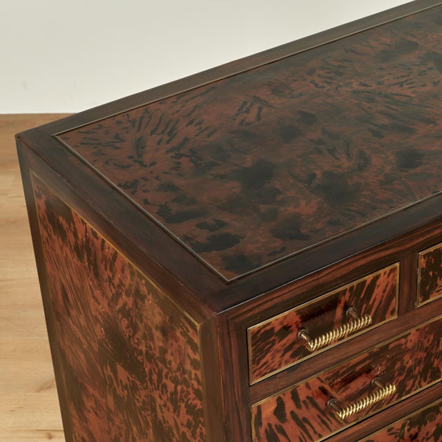 Vintage Faux Tortoiseshell and Rosewood Chest of Drawers For Sale - Image 9 of 17