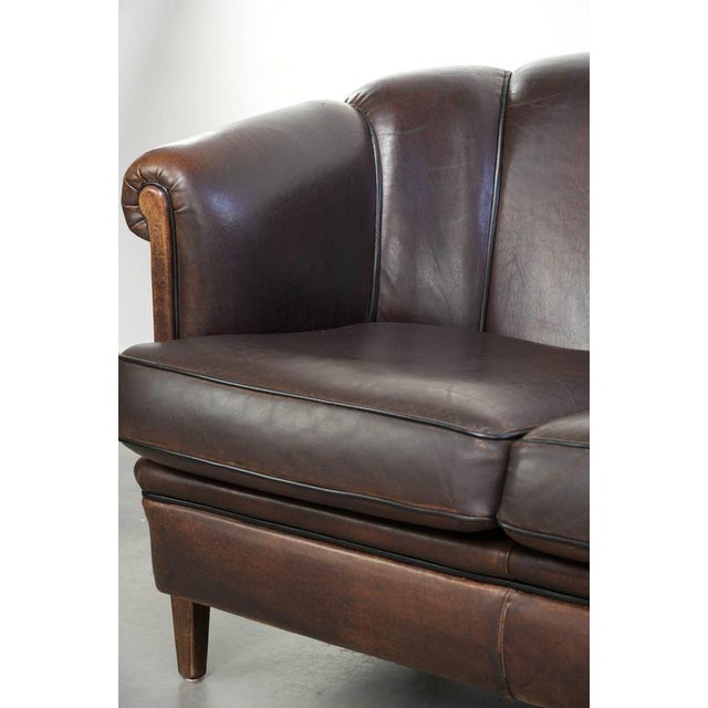 Three-Seater Sofa in Sheepskin Leather For Sale - Image 13 of 15