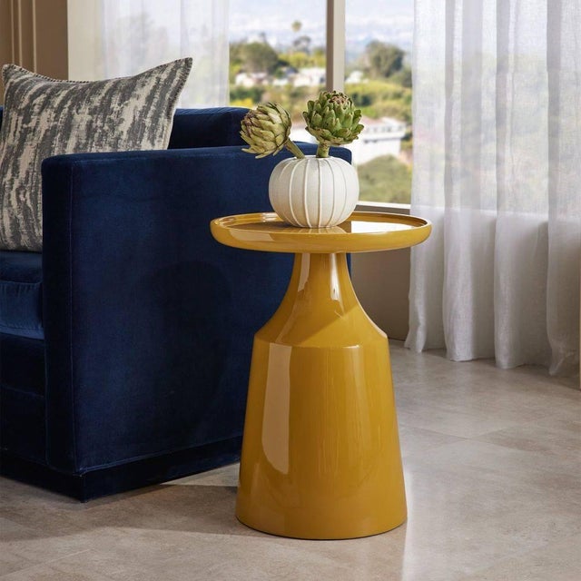 Abstract Arteriors Home Turin End Table, Yellow For Sale - Image 3 of 6