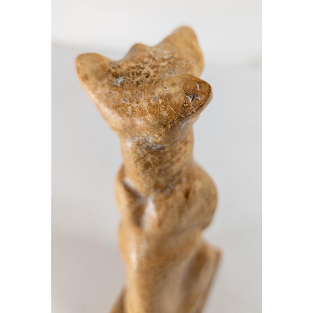 19th or 20th Century Egyptian Revival Faience Type Pottery Figure of a Seated Dog For Sale - Image 9 of 14